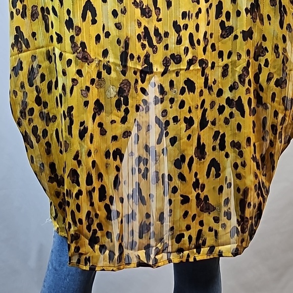 NWT Umgee Jungle Nights Gold Black & Brown Animal Print Sheer Cocoon Cardigan - Picture 10 of 16